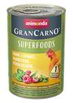 Animonda GranCarno Single Protein Superfoods Huhn & Spinat, Himbeeren, Kürbiskerne 6x400 g
