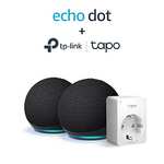 2er Pack Echo Dot (5. Generation, 2022), Anthrazit + TP-Link Tapo P110 Smart Plug (WLAN-Steckdose)
