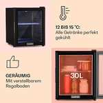 Klarstein Mini Kühlschrank mit Glastüre, 12-18°C, 32L