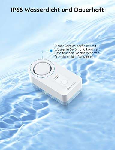 GoveeLife Smart Wassermelder WLAN, Wassersensor mit Einstellbarer Lautstärke von bis zu 100dB Alarm