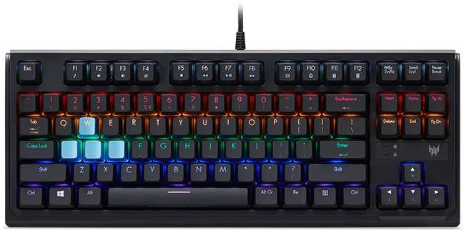 Acer Predator Aethon 301 TKL Gaming Tastatur, schwarz, RGB, Gateron BLUE, USB, DE