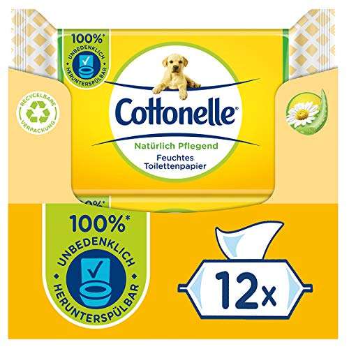 12x Cottonelle / Hakle "Natürlich Pflegend" feuchtes Toilettenpapier - Kamille & Aloe Vera