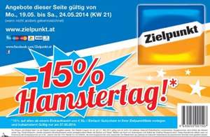 Nur am 27.05.2014 - Zielpunkt Hamstertag: -15% auf alles ab einem Einkaufswert von 50 €