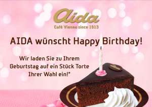 Aida: ein Stück Torte kostenlos zum Geburtstag!