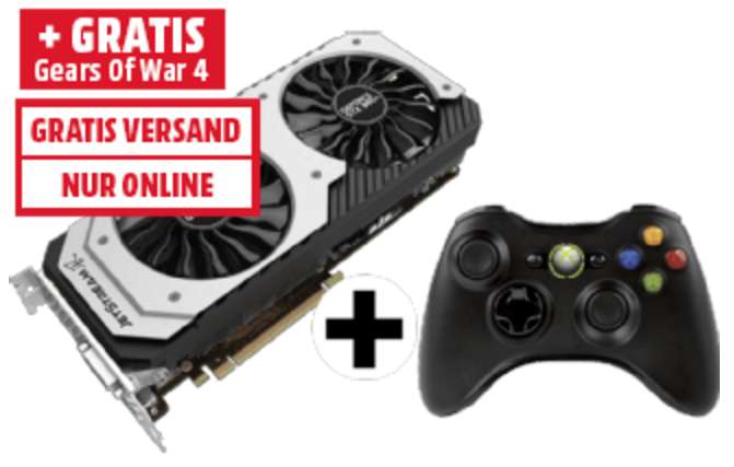 [mediamarkt.at] PALIT GeForce GTX 980 Ti Jetstream, 6GB GDDR5 + Xbox 360 Wireless Controller für 339€ - 26% sparen