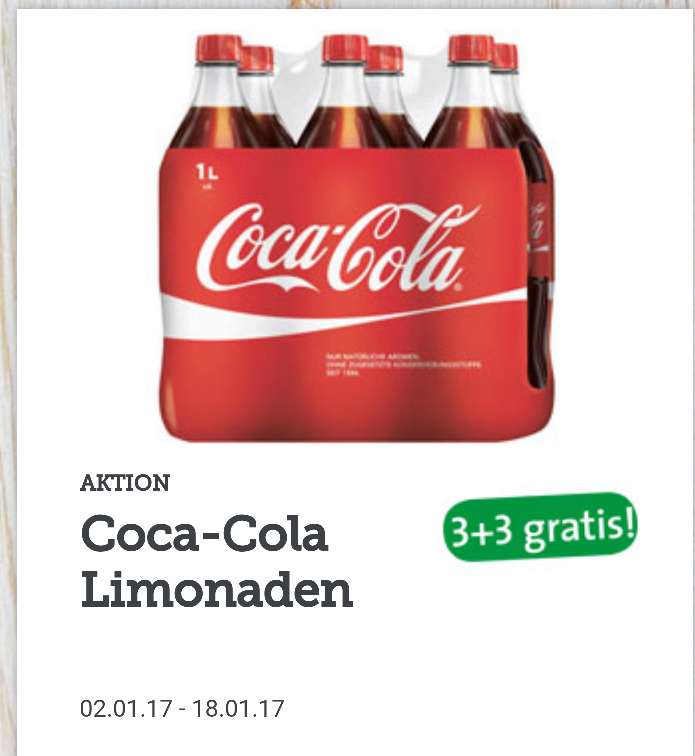 Spar Aktionen unter anderem 1L Coca Cola 3+3 Gratis