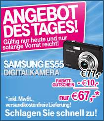 10 Megapixel Digitalkamera Samsung ES55 für 67€