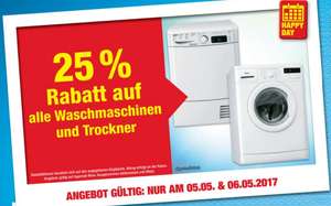 [Metro] 25% Rabatt auf alle Waschmaschinen und Trockner nur am 05.05&06.05 ausgenommen Miele & Aktionsware