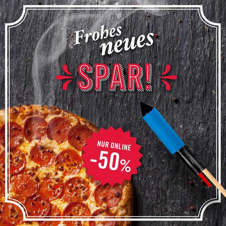 Domino's Pizza: 50% Rabatt auf alle Pizza Bestellungen - nur bis zum 28. Jänner