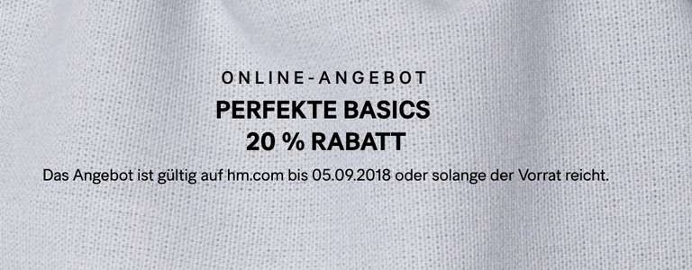 H&M online: -20% auf Basics
