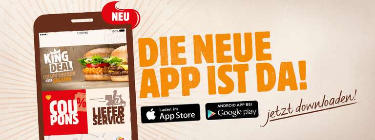 Neue Burger King Coupons in der App mit Anmeldung