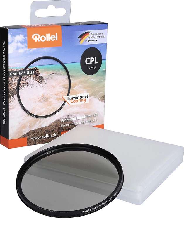 Rollei Premium Rundfilter CPL 49, 52, 55, 58, 62, 67, 72, 77, 82 mm (POL, ND 1000, 64, 8) für 19,99
