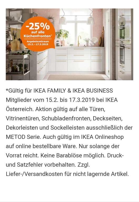 IKEA Küchen Aktion. - 25% auf alle Fronten