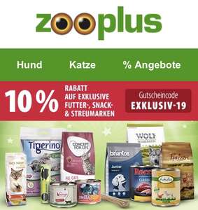 Zooplus -10% auf Futtereigenmarken (auch auf Streu)