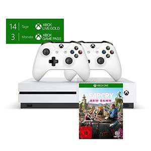 Xbox One S 1TB Konsole - Bundle inkl. 2. Controller + 3 Monate Gamepass + 14 Tage Live Gold + Far Cry New Dawn Standard Edition für 229€