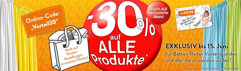 Betten Vorhang Reiter -30% auf alle Produkte