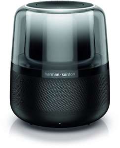 Harman Kardon Allure – Sprachgesteuerter Bluetooth-Lautsprecher mit Amazon Alexa – Schwarze Musikbox mit modernen Lichteffekten