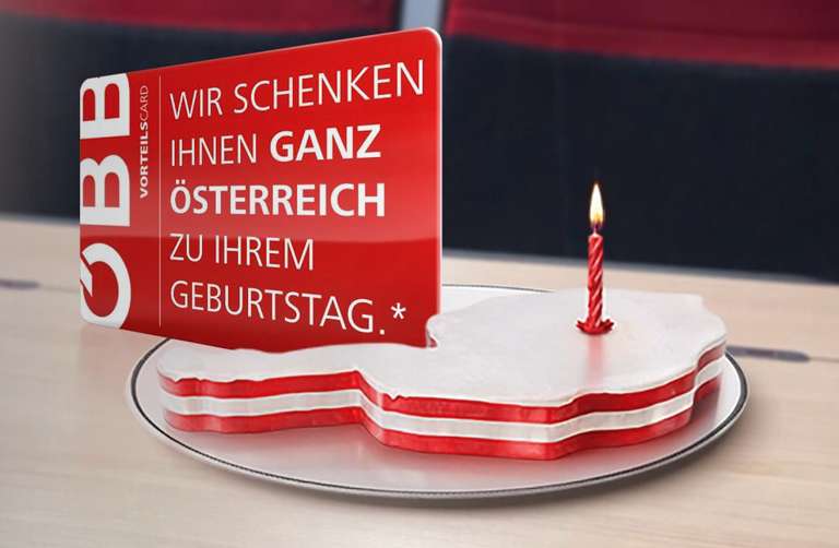 Am Geburtstag mit der ÖBB KOSTENLOS in ganz Österreich reisen - NUR für Vorteilscardbesitzer!!!