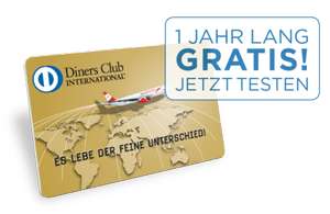 Diners Club Gold Card Kreditkarte kostenlos für 1 Jahr