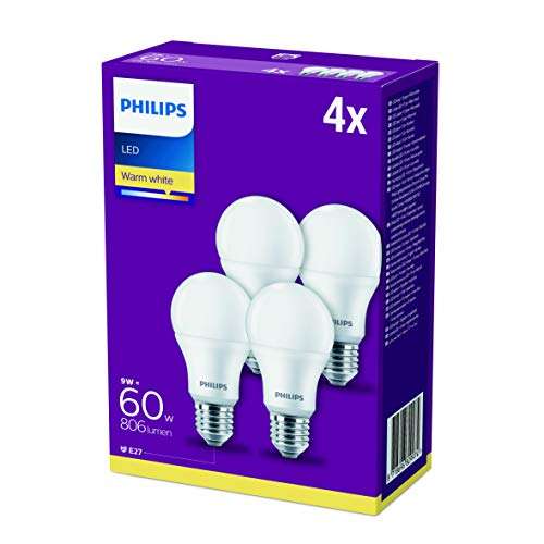 4er Pack Philips LED Lampe - 806Lumen / ~60W