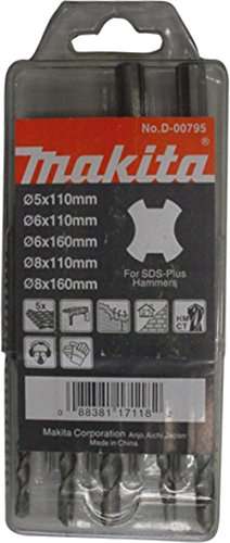 Makita Bohrer-Set für Mauerwerk, 5-teilig, SDS-Plus, 5-8 mm
