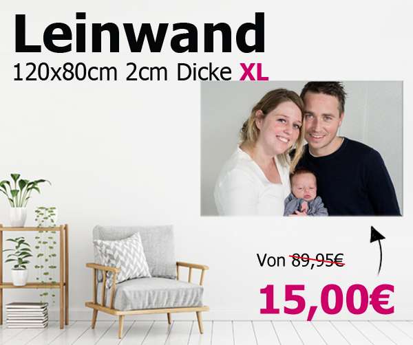 XL-Leinwand 120x80 2cm Dicke fur 25,95€ incl. VSK