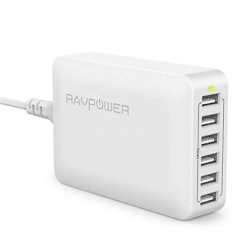 RAVPower USB Ladegerät 6 Port 40W (schwarz / weiß)