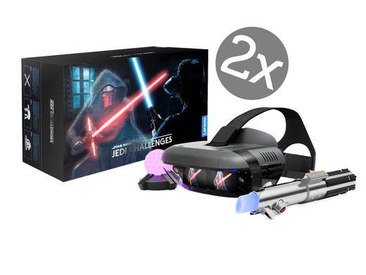 2x Star Wars Jedi Challenges Augmented-Reality-Paket mit Headset, Lichtschwert und Peilsender