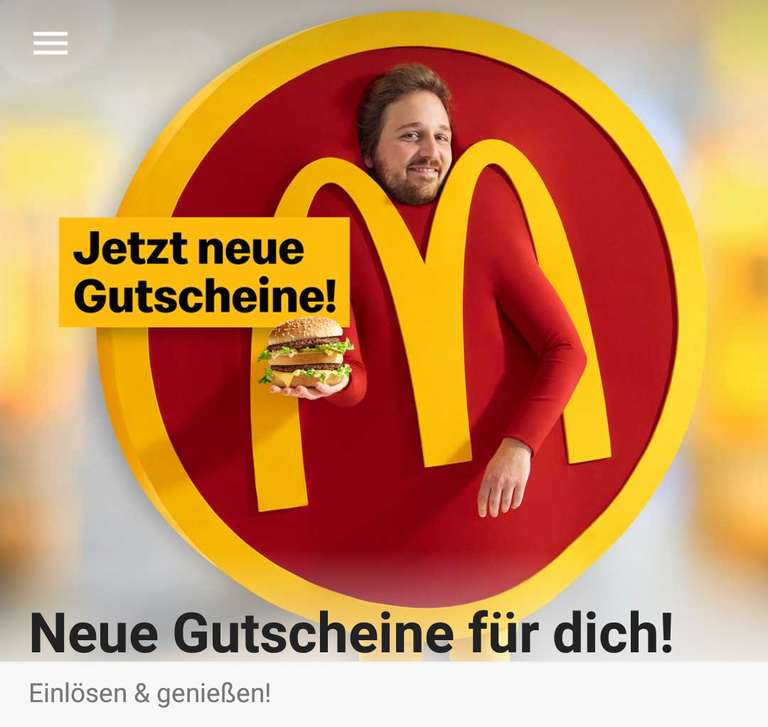 McDonald's - neue Gutscheine in der App