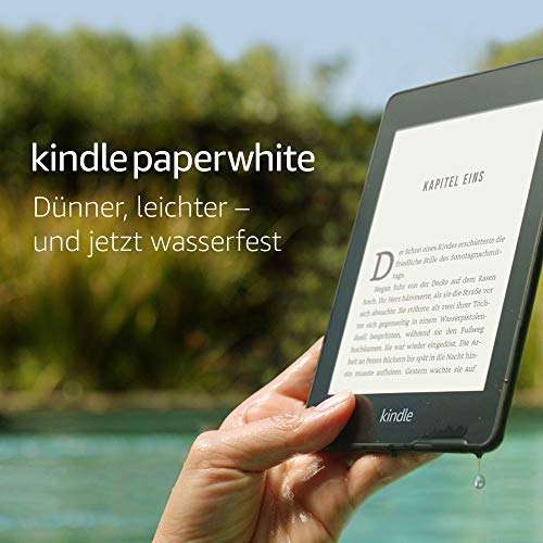 Kindle Paperwhite, wasserfest, 6 Zoll (15 cm) großes hochauflösendes Display, 8 GB – mit Spezialangeboten - Schwarz
