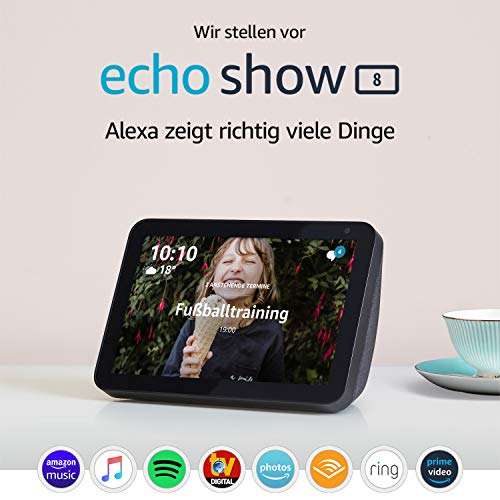 Echo Show 8 | Smart Display mit 8 Zoll großem HD-Bildschirm und Alexa