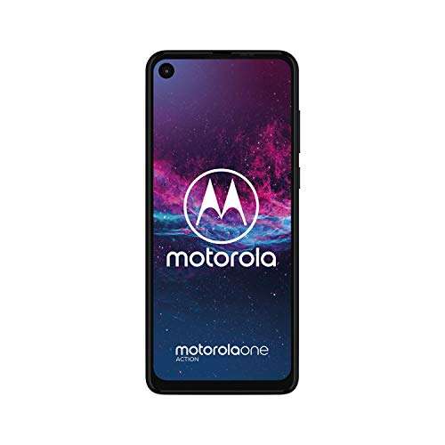 Android One: Motorola One Action Dual-SIM Smartphone (6,3-Zoll-Display, Dreifach-Kamerasystem 12-MP- + 5-MP-Dual-Kamera 128 GB/4 GB)