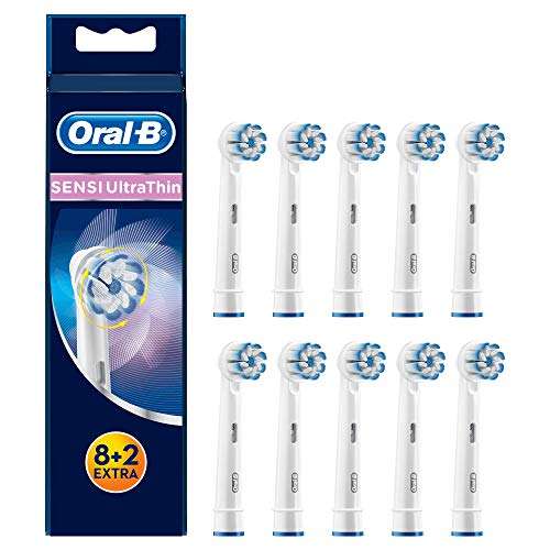 Oral-B Sensi UltraThin Aufsteckbürsten, Mit ultra-dünnen Borsten für unsere sanfteste Reinigung, 8+2 Stück