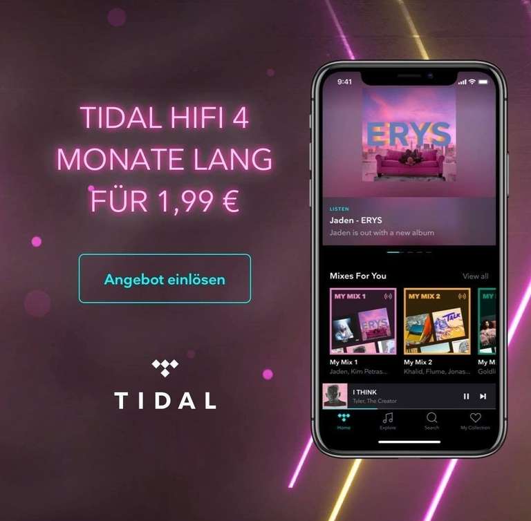 TIDAL Premium 4 Monate lang für 0,99€ - Neukunden