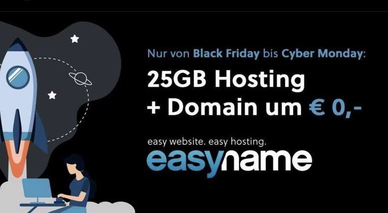 [easyname] 1 Jahr gratis Webhosting inkl. Domain