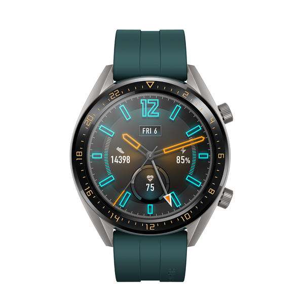 Huawei Watch GT Active grau mit Silikonarmband grün
