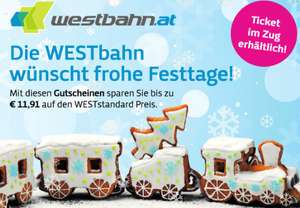 [Westbahn] Rabatt Gutscheine z.B. Wien <> Salzburg um nur 21,90€ statt 33,50
