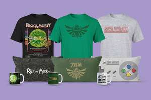 Kissen, T-Shirt und Tasse mit Rick & Morty, SNES, Zelda, Super Mario oder Jurassic Park