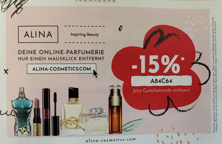 15% Rabatt bei ALINA Cosmetics