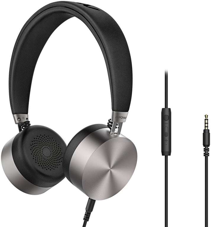 Mpow HC1 Kopfhörer on Ear, Stereo Sound, 3.5mm-Klinke, Bügelkopfhörer für PC, Kabel-Headset mit Mikrofon