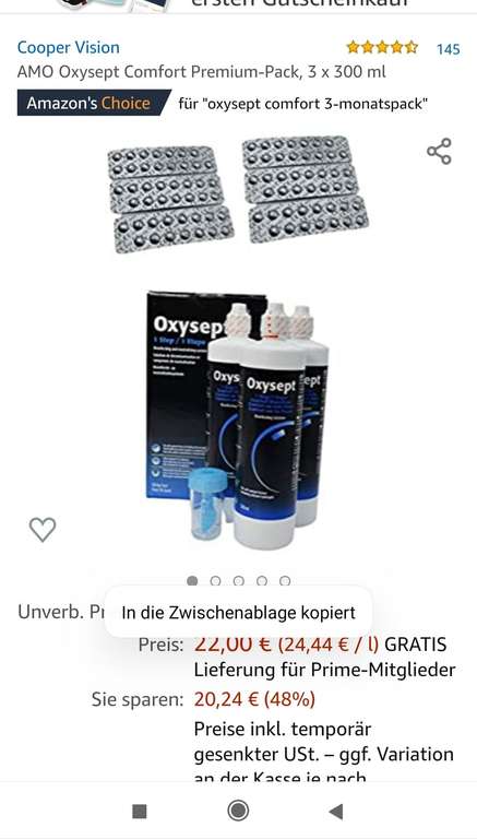 AMO Oxysept Comfort Premium-Pack, 3 x 300 ml