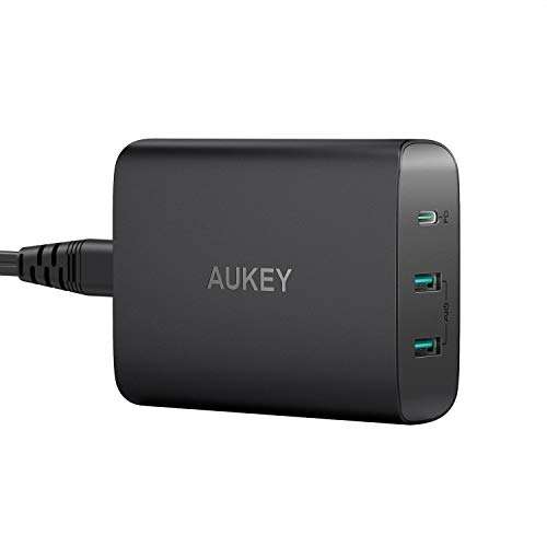 AUKEY USB C 72W 3-Port-Schnellladegerät mit 60W Power Delivery 3.0
