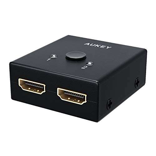 AUKEY HDMI Switch 4K Bidirektionaler 2 in 1 Out Unterstützt 3D und 4K 60HZ