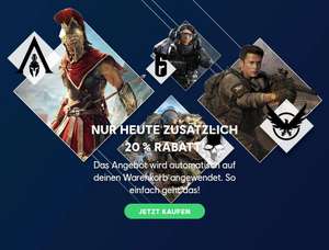 Ubisoft Store Cyber Monday 20% auf Einkaufskorb: Watch Dogs Legion (PC) um 35,99 Anno 1800 um 15,84 Southpark (PS4/XB1) 4,00 Switch Games ..