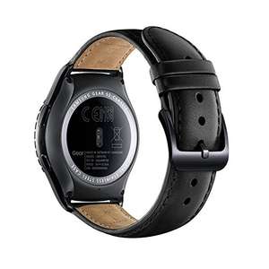 Lederarmband 20mm schwarz für Galaxy Smartwatch Gear S2