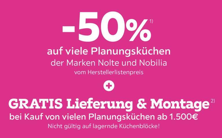 Mömax: 50% Rabatt auf Planungsküchen der Marke Nolte & Nobilia + gratis Lieferung & Montage