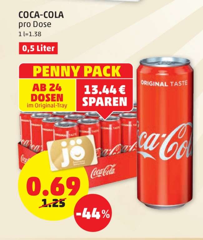 Coca-Cola 0,5l Dosen in Aktion bei Penny