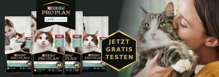 [Purina Pro Plan® LiveClear®] Katzenfutter Gratis Testen - Testpaket (Botschafteraktion)