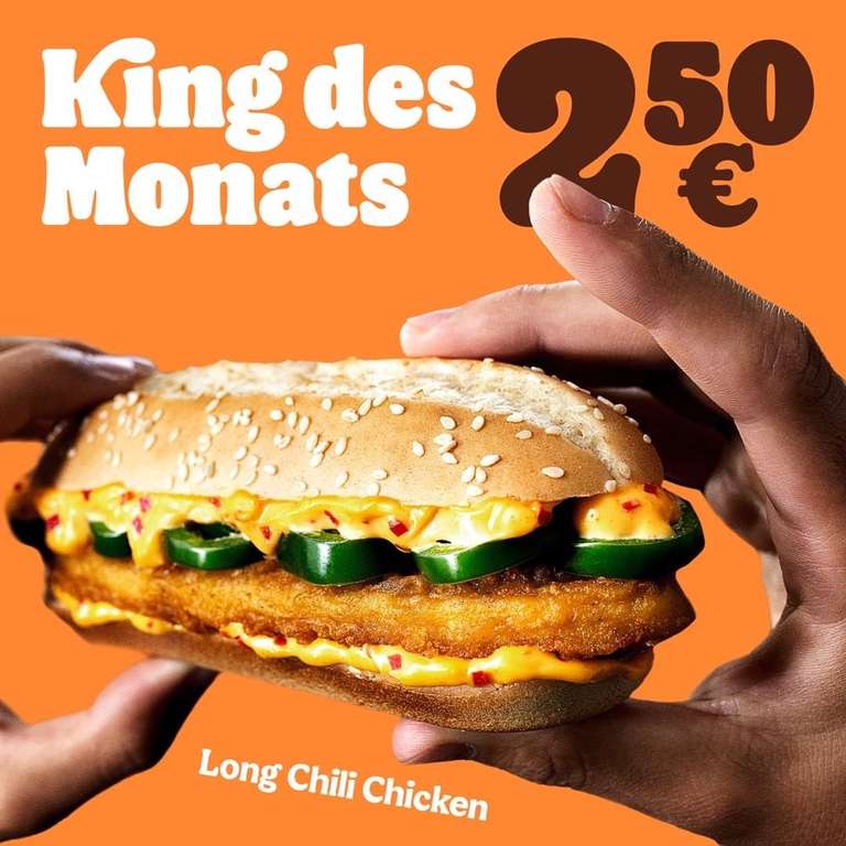 Burger King: King des Monats Dezember “Long Chili Chicken” um 2,50€