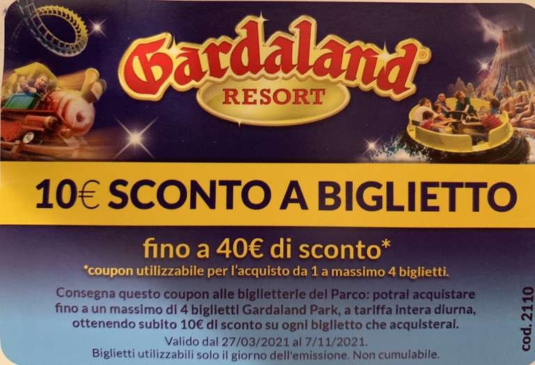 [Urlaubspreisjäger Italien] - Gardaland 10 Euro Rabatt
